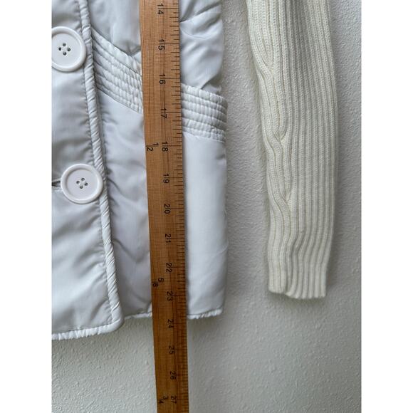 JJAlways Women’s Cream/White Mixed Media Double-Breasted Jacket US S - Picture 11 of 11